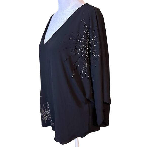 White House Black Market Black Embellished Blouse - Small - Picture 6 of 10